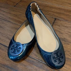 Metallic Blue Minnie Ballet Flats